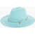 Maison Michel Felt Zango Fedora Hat Embellished With Charms And Shells Wit Light Blue