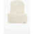 DSQUARED2 Solid Color Braided Beanie White