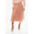 Elisabetta Franchi Organza Flared Skirt With Logoed Band Pink