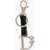 DSQUARED2 Leather Keyring With Monogram Pendant Black