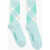 DSQUARED2 Argyle Motif Ribbed Mid-Crew Socks Light Blue