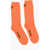 DSQUARED2 Stretch Fabric Mid-Crew Socks With Contrasting Details Orange