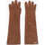 DSQUARED2 Solid Color Leather Opera Gloves Brown