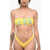 DSQUARED2 Bandeau Icon Bikini Top With Maxi Logo Frontal Yellow