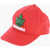 DSQUARED2 Cotton Gabardine Could You Be Loved Cap With Embossed Detail Red