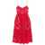 Self-Portrait Embroidered Midi Dress With Bow RED