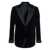 Tom Ford 'Shelton' Black Jacket With Wide Lapels And Welt Wockets In Velvet Man Black