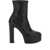 Casadei “Patty” Black Ankle Boots With High Heel And Platform In Leather Woman Black