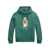 Ralph Lauren Green Hoodie With Drawstring Hood And Logo Print On The Front In Cotton Blend Man GREEN