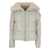 Save the Duck 'Moma' Beige Down Jacket With Fur Collar And Logo On The Sleeve In Tech Fabric Woman Beige
