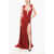 Elisabetta Franchi Red Carpet Lurex Maxidress With Mesh Inserts Red
