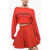 Balmain Virgin Wool Cropped Sweater With Boat Neckline Red
