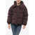Bacon Hooded New Double Down Jacket With Front Zip Burgundy