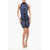 Balmain Striped Bodycon Mini Dress With Sequins Blue