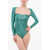 Elisabetta Franchi Lycra Bodysuit With Back Zip Green
