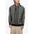 Balmain Hooded Wool Blend Sweater With All-Over Monogram Black