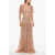 Elisabetta Franchi Sequined Chiffon Dress With Butterfly Sleeves Pink