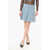Elisabetta Franchi Side Zipped Flared Miniskirt Light Blue