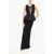 Elisabetta Franchi Red Carpet Peplo Dress With See Through Insert And Beads Black
