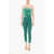 Elisabetta Franchi Slim Fit Jumpsuit With Mesh Insert And Organza Detail Green