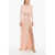 Elisabetta Franchi Stretch Fabric Flared Dress With Chain Detail Pink