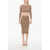 Elisabetta Franchi Knitted Midi Dress With Cut-Out Beige