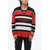 Balmain V-Neck Virgin Wool Sweater Red