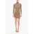 Elisabetta Franchi Turtleneck Lurex Sheath Dress Gold