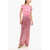 Elisabetta Franchi Sequined Dress With Draped Neckline Pink
