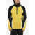 Balmain Wool Blend Color Block Sweater With Half Zip Yellow