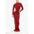 Elisabetta Franchi Ribbed Maxidress With Cut-Outs Red
