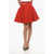 Balmain Wool Flared Skirt Red
