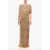 Elisabetta Franchi Sequined Maxidress With Cape Design Beige
