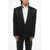Balmain Satin Center Vent Peak Lapel 1-Button Blazer Black