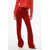 Elisabetta Franchi Velour Bootcut Pants Red