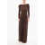Elisabetta Franchi Flared Maxidress With Chain Detail Brown