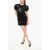 Elisabetta Franchi Sequined Satin Minidress With Balloon Sleeves Black