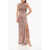 Elisabetta Franchi Embroidered Maxidress With Velour Skirt Pink