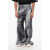 Balmain Loose Fit Jeans With Statue Print 38Cm Blue