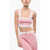 Balmain Knitted Crop Top With Zip Closure Pink
