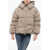 Bacon Hooded New Double Down Jacket With Front Zip Beige