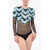 Elisabetta Franchi Sequined Mesh Bodysuit Light Blue