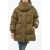 Bacon Long Puffa Down Jacket With Collar-Shaped Hood Military Green