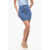 Balmain Knitted Mini Skirt With Decorative Buttons Blue