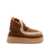 Mou 'Mini Eskimo' Beige Ankle Boots With Logo Patch On The Rear In Leather And Suede Woman BROWN