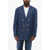 Brunello Cucinelli Twill Linen Blend Double-Breasted Blazer Blue