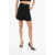 Balmain High-Waisted Solid Color Shorts With Golden Button Black