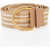 Elisabetta Franchi Pinstriped Woven Belt Beige