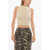 Balmain Knitted Crop Top With All-Over Monogram Beige