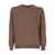 Kangra BASIC CREW NECK SWEATER WITH ALCANTARA PATCHES Brown